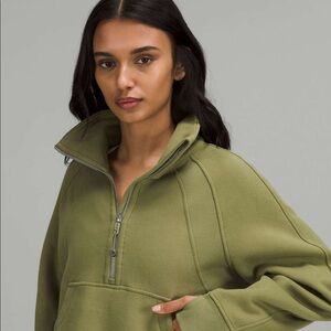 Lululemon Scuba Oversized Funnel Neck Bronze Green